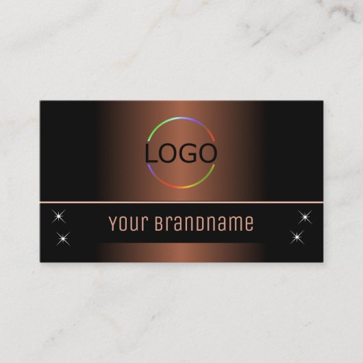 黒エレガント色(ロスタイリッシュゴと写真) 名刺 (正面)