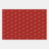 黒エレガント色、赤、青、フェイク金ゴールド第1イベント ラッピングペーパーシート (正面2)