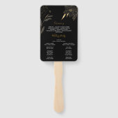 黒エレガント色、金ゴールド結婚式 プログラムファンの写真 ハンドファン (裏面)