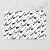 黒エレガント花タイポグラフィ結婚詳細 エンクロージャーカード (裏面)