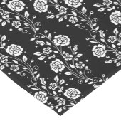 黒エレガント花柄 ショートテーブルランナー (コーナー)