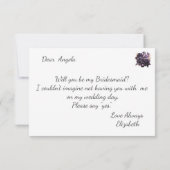 黒エレガント花花花花嫁カード 招待状 (裏面)