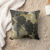 黒エレガント花装飾用クッション-ヴィンテージ クッション (ブランケット)