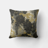 黒エレガント花装飾用クッション-ヴィンテージ クッション (裏面)