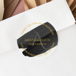 黒エレガント芸術的モダン金ゴールド ラウンドシール