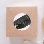 黒エレガント芸術的モダン金ゴールド ラウンドシール