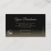 黒エレガント茶色のきらめくダイヤモンド 名刺 (裏面)