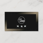 黒エレガント茶色のきらめくダイヤモンド 名刺 (正面)