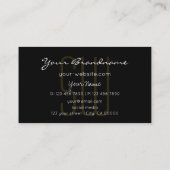 黒エレガント茶色グリッター星イニシャル 名刺 (裏面)