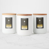 黒エレガント茶色ベージュ製グラデーション品ラベルロゴ フードラベル (ボトル)