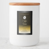 黒エレガント茶色ベージュ製グラデーション品ラベルロゴ フードラベル (正面)