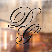 黒エレガント華美文字モノグラム結婚ズ ウィンドウサイン (シート2)