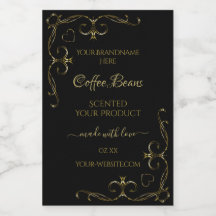 黒エレガント華美製品ラベルの金ゴールドコーナー