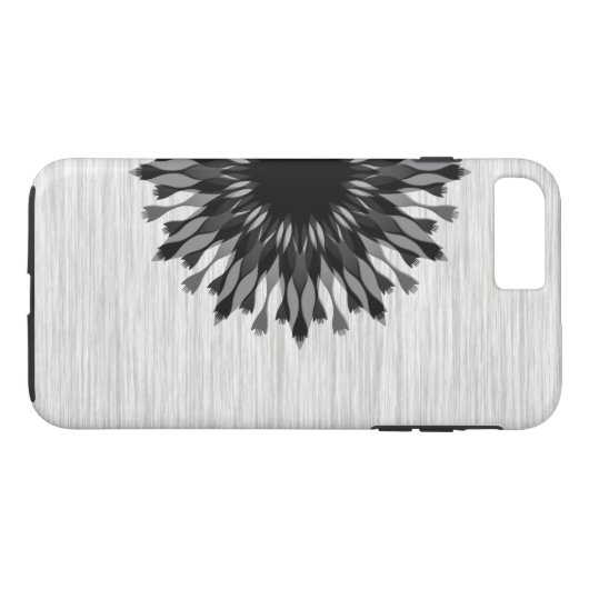 黒エレガント蓮の花の木のスタイリッシュフローラ Case-Mate iPhoneケース (裏面(横))