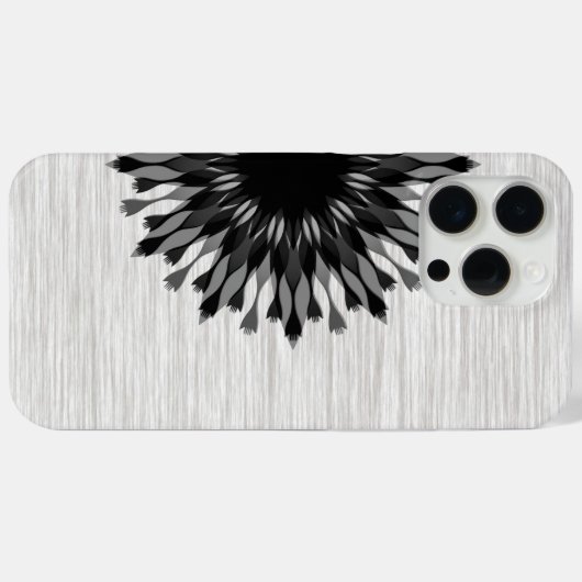 黒エレガント蓮の花の木のスタイリッシュフローラ Case-Mate iPhoneケース (裏面 (横))