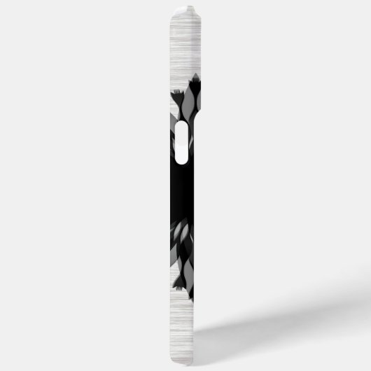 黒エレガント蓮の花の木のスタイリッシュフローラ Case-Mate iPhoneケース (裏面 / 右)