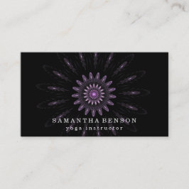 黒エレガント蓮の花ロゴヨガ 名刺