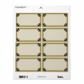 黒エレガント蘭の大きなギフトラベル ラベル (フルシート)