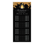 黒エレガント蜂蜜価格表 | カスタム価格表 ラックカード (正面)