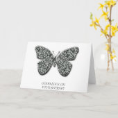 黒エレガント蝶・白蝶 カード (黄色い花)