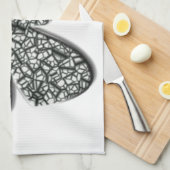 黒エレガント蝶・白蝶 キッチンタオル (四つ折り)