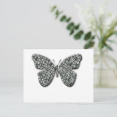 黒エレガント蝶・白蝶 ポストカード (スタンド正面)