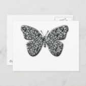 黒エレガント蝶・白蝶 ポストカード (正面/裏面)