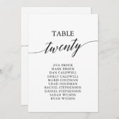 黒エレガント表20座席表 招待状 (正面/裏面)