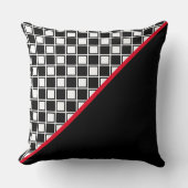 黒エレガント赤と白 クッション (正面)