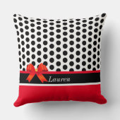 黒エレガント赤と白 クッション (裏面)