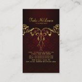 黒エレガント赤と金ゴールド2ヴィンテージレース枠 名刺 (裏面)