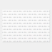 黒エレガント赤の白のパターンの贈り物 ラッピングペーパーシート (正面3)