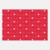 黒エレガント赤の白のパターンの贈り物 ラッピングペーパーシート (正面2)