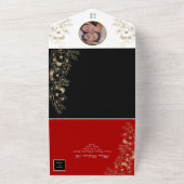 黒エレガント赤オールインワン招待状 オールインワン招待状 (外側)