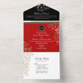 黒エレガント赤オールインワン招待状 オールインワン招待状 (内側)