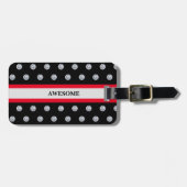 黒エレガント赤シルバーラゲージタグ ラゲッジタグ (正面横)