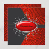 黒エレガント赤ゼブラキンセアニェラ 招待状 (正面/裏面)