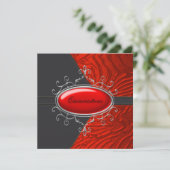 黒エレガント赤ゼブラキンセアニェラ 招待状 (スタンド正面)