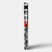 黒エレガント赤ドットダマスクモノグラムケース Case-Mate iPhoneケース (裏面 / 左)