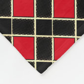 黒エレガント赤パタ市松模様にーン フリースブランケット (角)