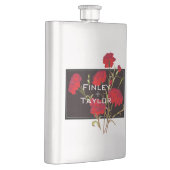 黒エレガント赤ヴィンテージフローラカーネーションマンリー フラスク (右)