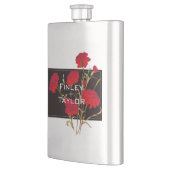 黒エレガント赤ヴィンテージフローラカーネーションマンリー フラスク (左)