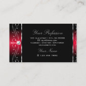 黒エレガント赤玉華美オーナメント 名刺 (裏面)