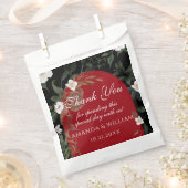 黒エレガント赤白フローラ結婚ズ フェイバーバッグ (クリップ留めされた状態)