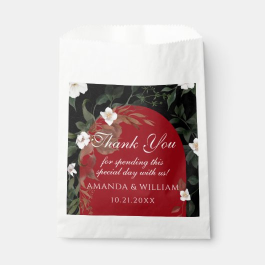 黒エレガント赤白フローラ結婚ズ フェイバーバッグ (正面)