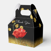 黒エレガント赤結婚花 フェイバーボックス (裏面サイド)