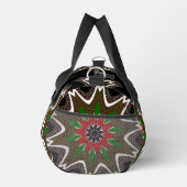 黒エレガント赤緑フローラアートパターンデザイン ダッフルバッグ (右)