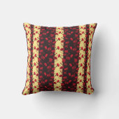 黒エレガント赤花柄カーネーションストライプズ アウトドアクッション (裏面)