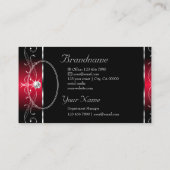 黒エレガント赤華美縁ど宝石 名刺 (裏面)
