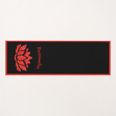 黒エレガント赤蓮花禅ヨガナマステ ヨガマット (正面(横))